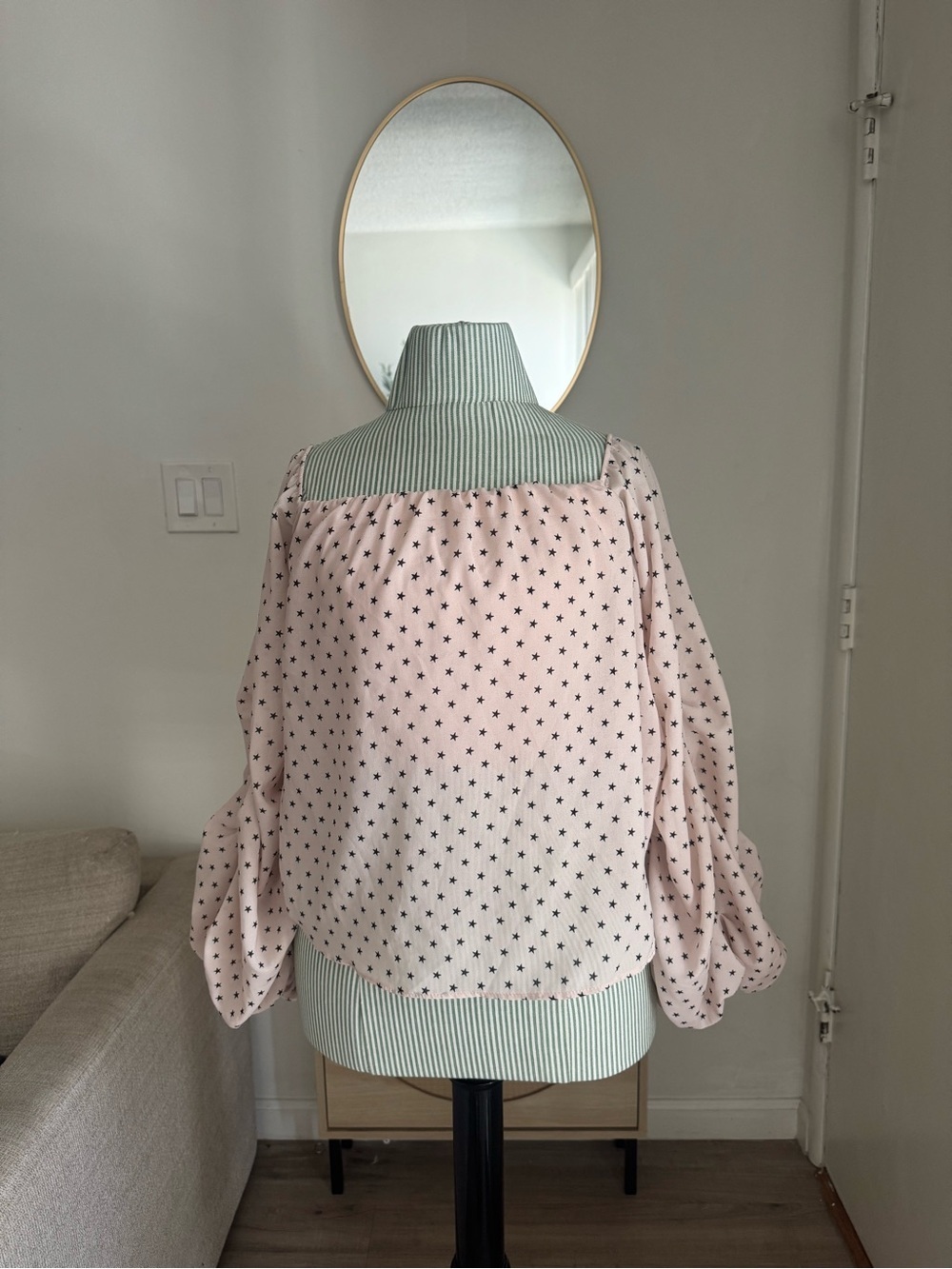 Lovers + Friends Pink Star Print Square Neck Blouse